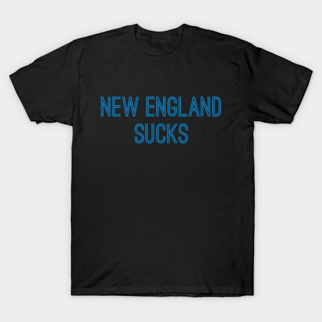 New England Sucks (Carolina Blue Text) T-Shirt by caknuck